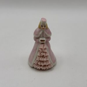 Irish Dresden Ireland Porcelain Lace Lady Lara Figurine Pink Dress Miniature